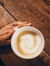 Coffee cup on table