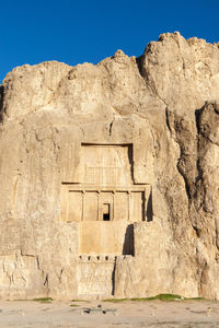 View of castle on mountain against sky