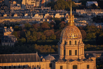 High angle view of buildings in city