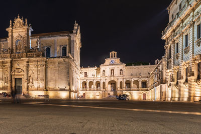 Night in lecce. capital of salento. baroque and ancient history of puglia