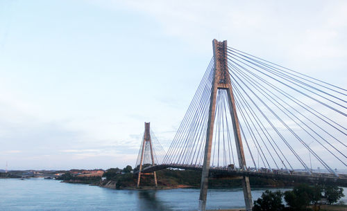 Bridge over river against sky