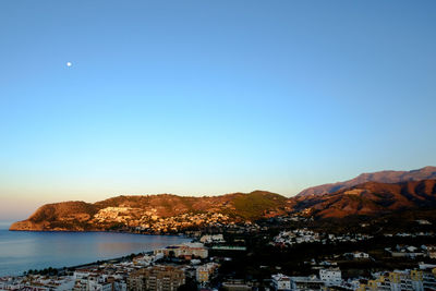 View of town at seaside