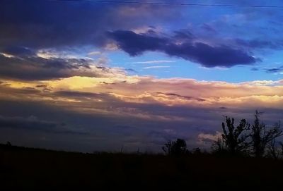 Silhouette of landscape at sunset