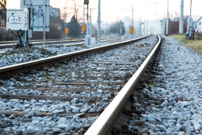 Surface level of railroad track