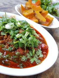 Close-up of food in plate