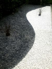 High angle view of shadow on ground