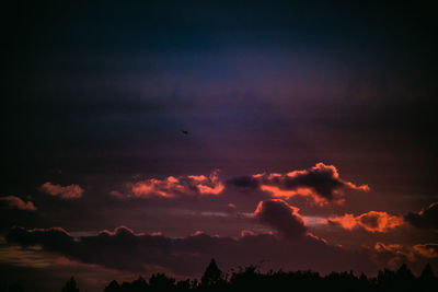 Low angle view of sky at sunset