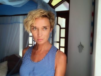 Portrait of woman at home