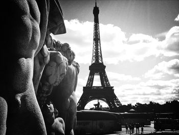 Low angle view of eiffel tower