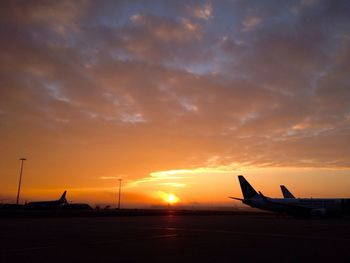 Scenic view of dramatic sky during sunset