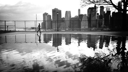 City skyline at waterfront