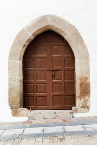 Closed entrance door of building