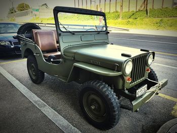 Vintage car on road