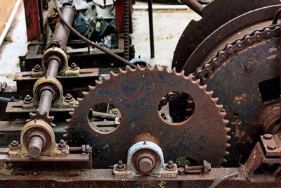 Close-up of old train