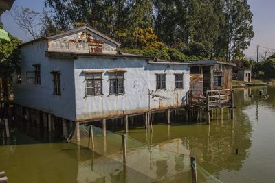 View of canal along buildings