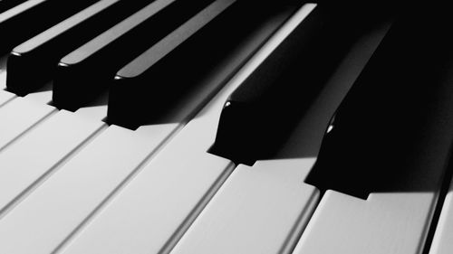 Detail shot of piano keys