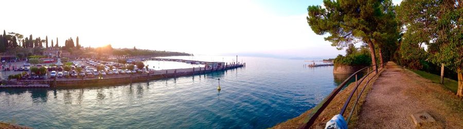 Panoramic view of boats at harbor