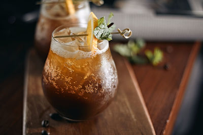 Close-up of drink on table