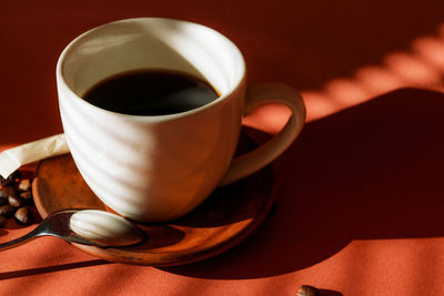 Close-up of coffee on table