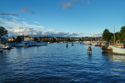 Boats in harbor