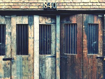 Closed door of old building