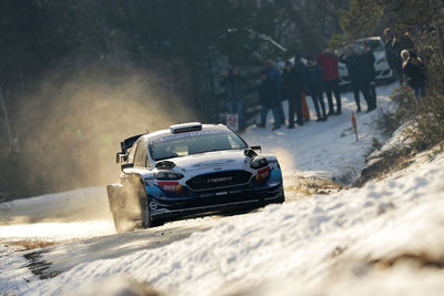 Cars on road in winter