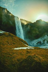Scenic view of waterfall