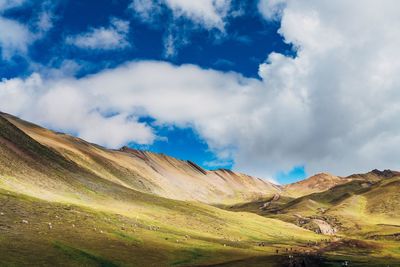 View of mountain against cloudy sky