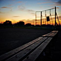 Trees on field at sunset