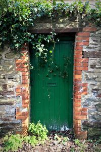 Closed door of house