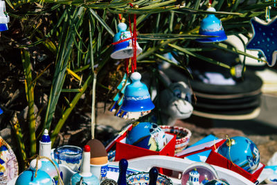 Close-up of toys on table