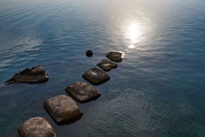 Rocks in sea