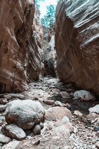 Rock formation on land