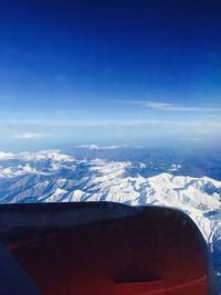 Aerial view of landscape against sky during winter