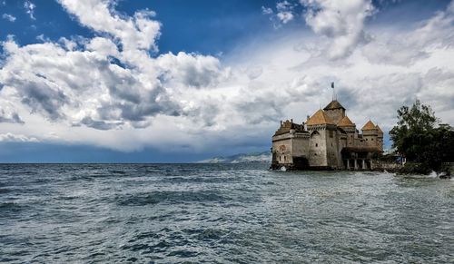 View of sea against cloudy sky