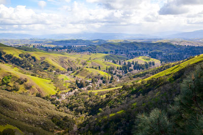 High angle view of landscape against sky