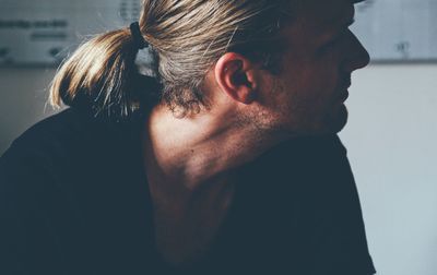 Close-up of man looking away