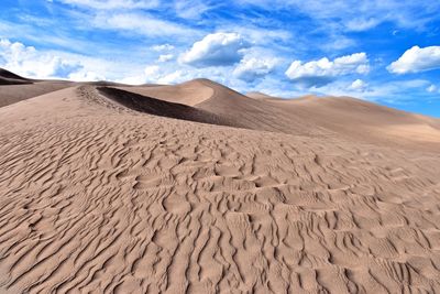 Scenic view of great sand dunes national park and preserve against sky