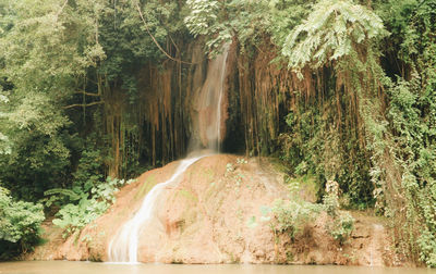 Panoramic shot of waterfall