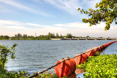 Scenic view of river against sky