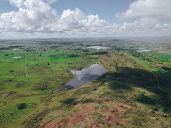 Scenic view of land against sky