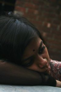 Close-up of thoughtful girl