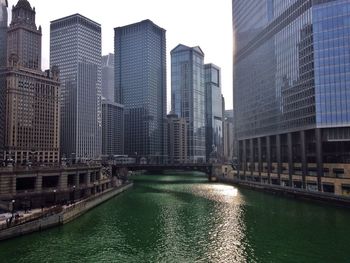 View of river with buildings in background