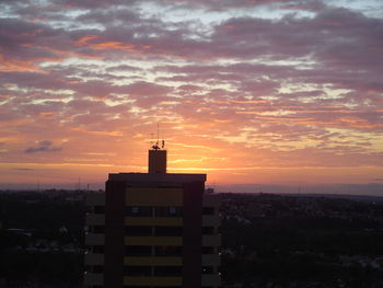 Buildings at sunset