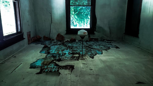 Upside down image of abandoned house