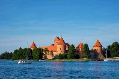 Trakai island castle in lake galve, lithuania