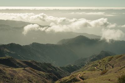 Scenic view of mountains against sky - madeira island 