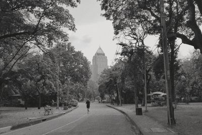 Road passing through city