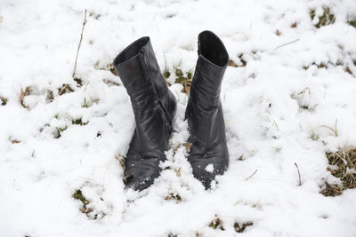 Low section of person in snow