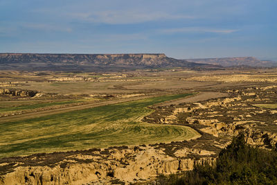 Fields of earth and stones in the natural park, bardenas reales